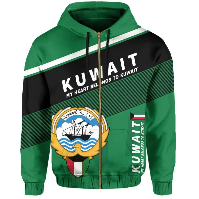 Kuwait Flag Motto Zipper Hoodie Limited Style RLT8 - Wonder Print Shop