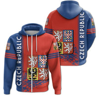 Czech Republic Coat Ofrms Zip Up Hoodie Quarter Style RLT13 - Wonder Print Shop