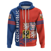 Czech Republic Coat Ofrms Zip Up Hoodie Quarter Style RLT13 - Wonder Print Shop