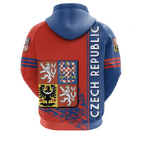 Czech Republic Coat Ofrms Zip Up Hoodie Quarter Style RLT13 - Wonder Print Shop