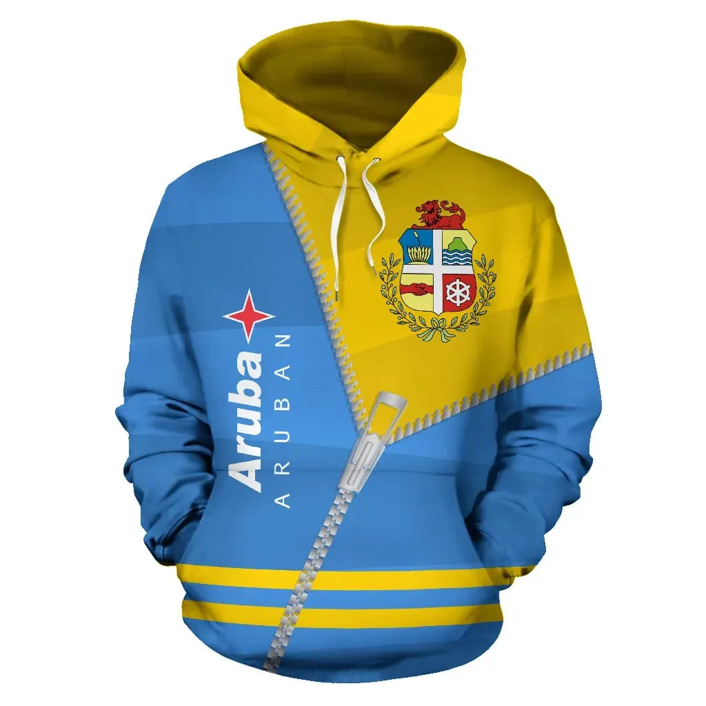 Aruba Hoodie Curve Zipper Style RLT7 - Wonder Print Shop