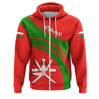 Oman Zip Hoodie Coat Of Arms Cricket Style RLT13 - Wonder Print Shop