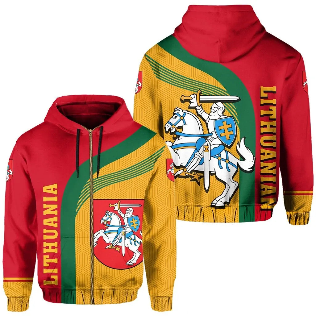 Lithuania State Hoodie (Zip) Road Style RLT6 - Wonder Print Shop