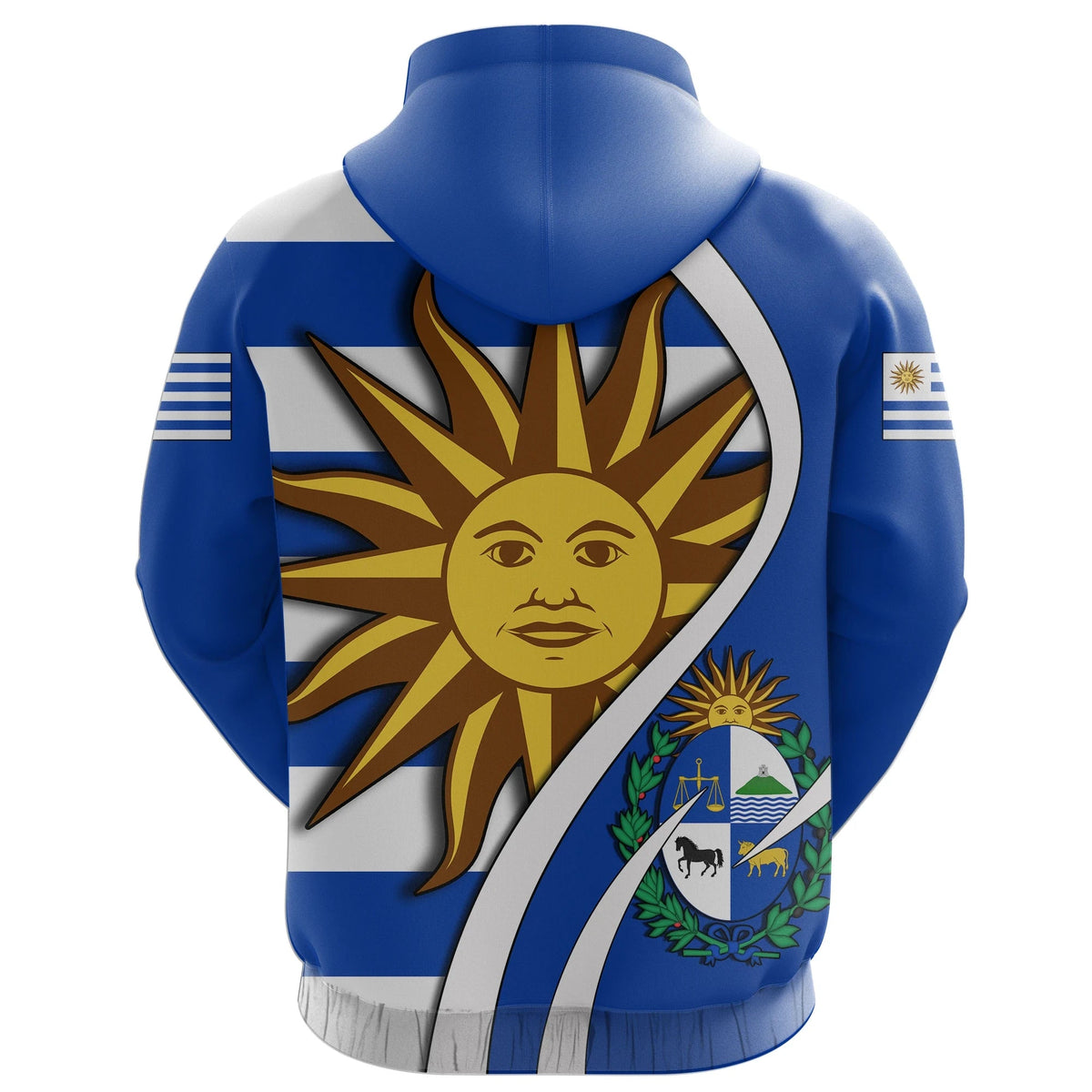 Uruguay All Over Zip Hoodie Flag Coat Of Arms RLT6 - Wonder Print Shop