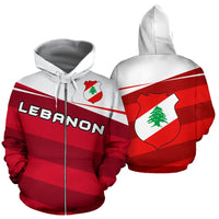 Lebadon Flag Zipper Hoodie Vivian Style RLT6 - Wonder Print Shop