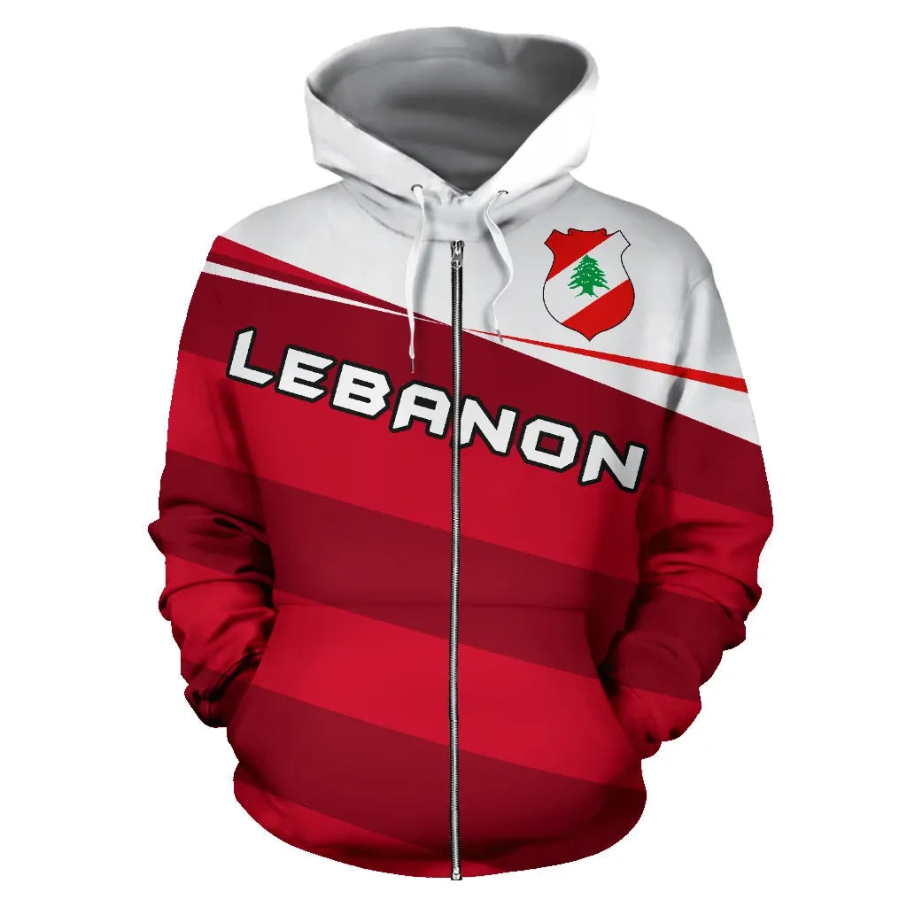 Lebadon Flag Zipper Hoodie Vivian Style RLT6 - Wonder Print Shop