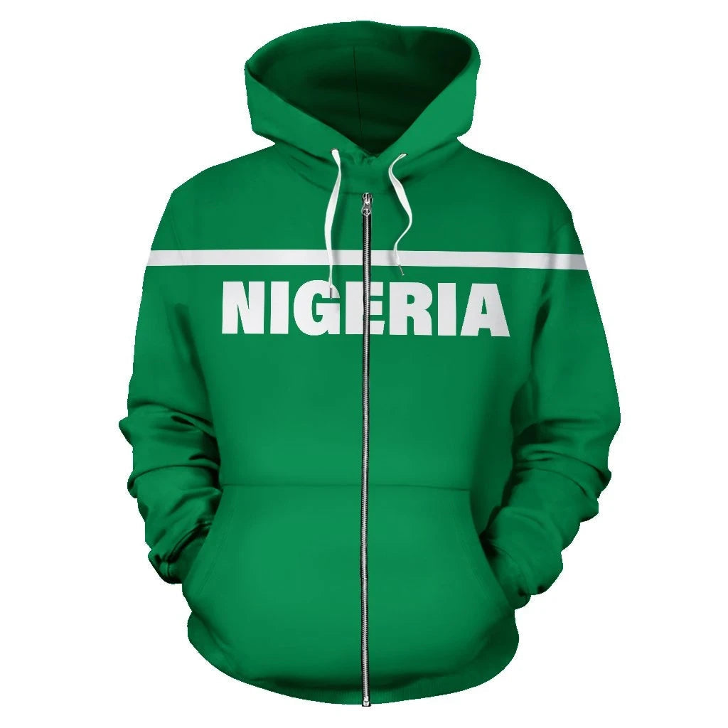 Nigeria All Over Zip Up Hoodie Horizontal Style RLT8 - Wonder Print Shop