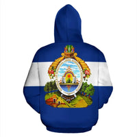 Honduras Flag with Coat of Arms Zip Up Hoodie RLT8 - Wonder Print Shop