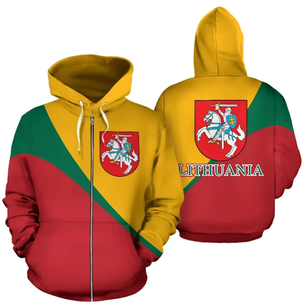 Lithuania All Over Zip Up Hoodie Split Style01 RLT6 - Wonder Print Shop