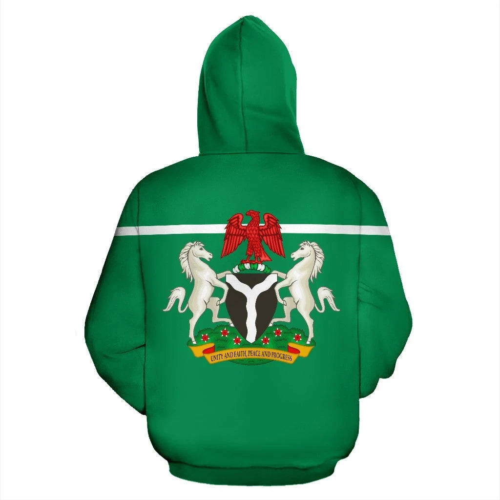 Nigeria All Over Zip Up Hoodie Horizontal Style RLT8 - Wonder Print Shop