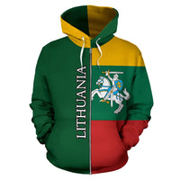 Lithuania Hoodie Flag Half Zip Up RLT6 - Wonder Print Shop