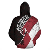 Latvia Hoodie Zip Special Grunge Flag RLT6 - Wonder Print Shop