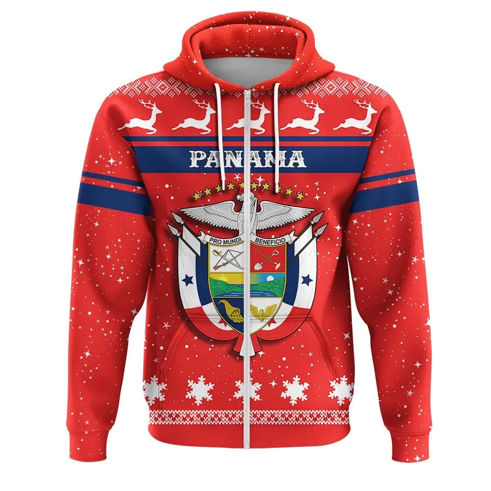 Christmas Panama Coat Of Arms Zip Hoodie RLT13 - Wonder Print Shop