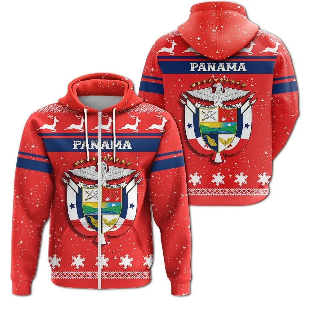 Christmas Panama Coat Of Arms Zip Hoodie RLT13 - Wonder Print Shop