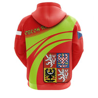 Czech Republic Coat Ofrms Zip Hoodie Cricket Style RLT13 - Wonder Print Shop