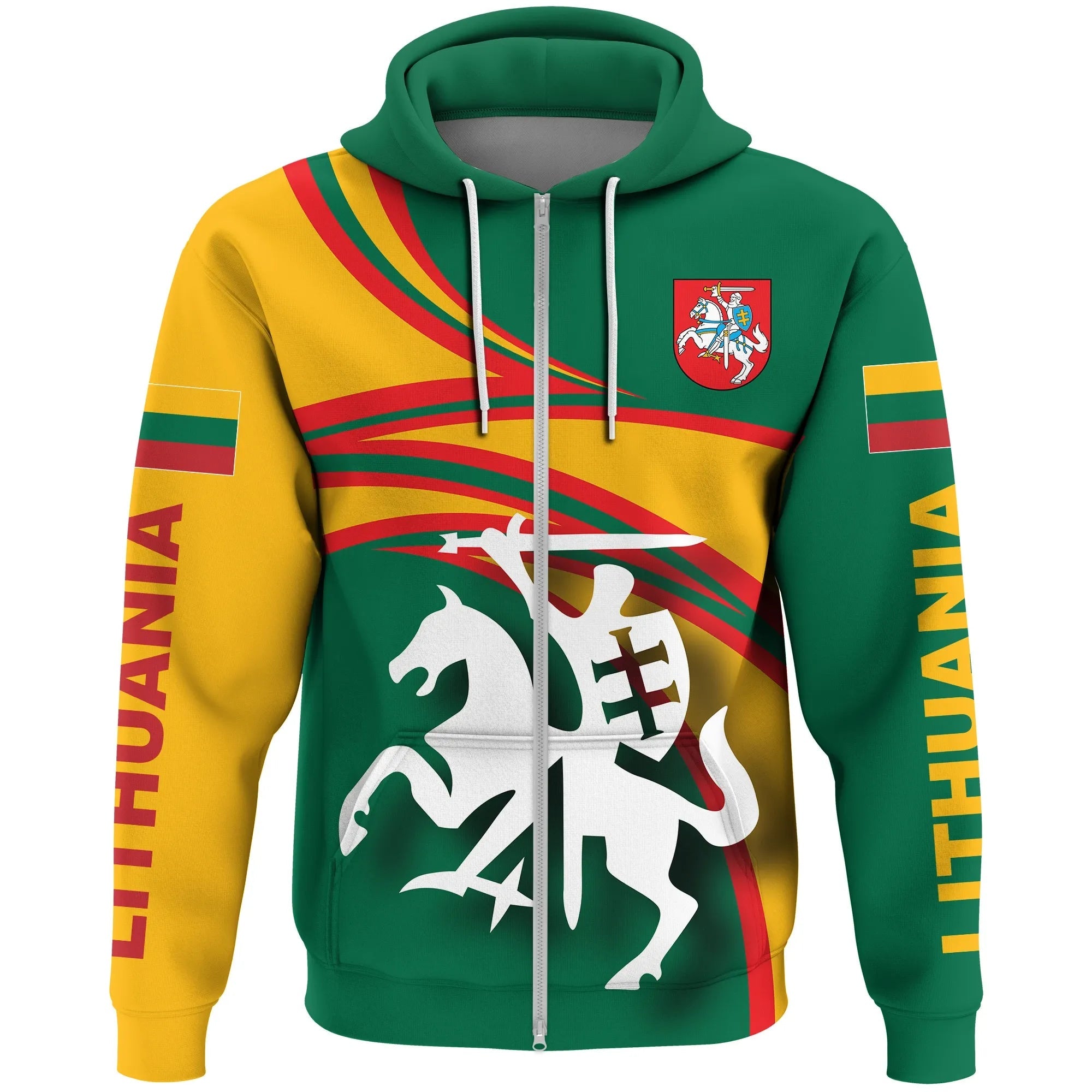 Lithuania Zip Hoodie N Flag RLT6 - Wonder Print Shop