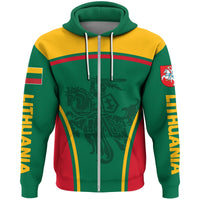 Lithuania Zip Hoodie Active Warrior RLT6 - Wonder Print Shop