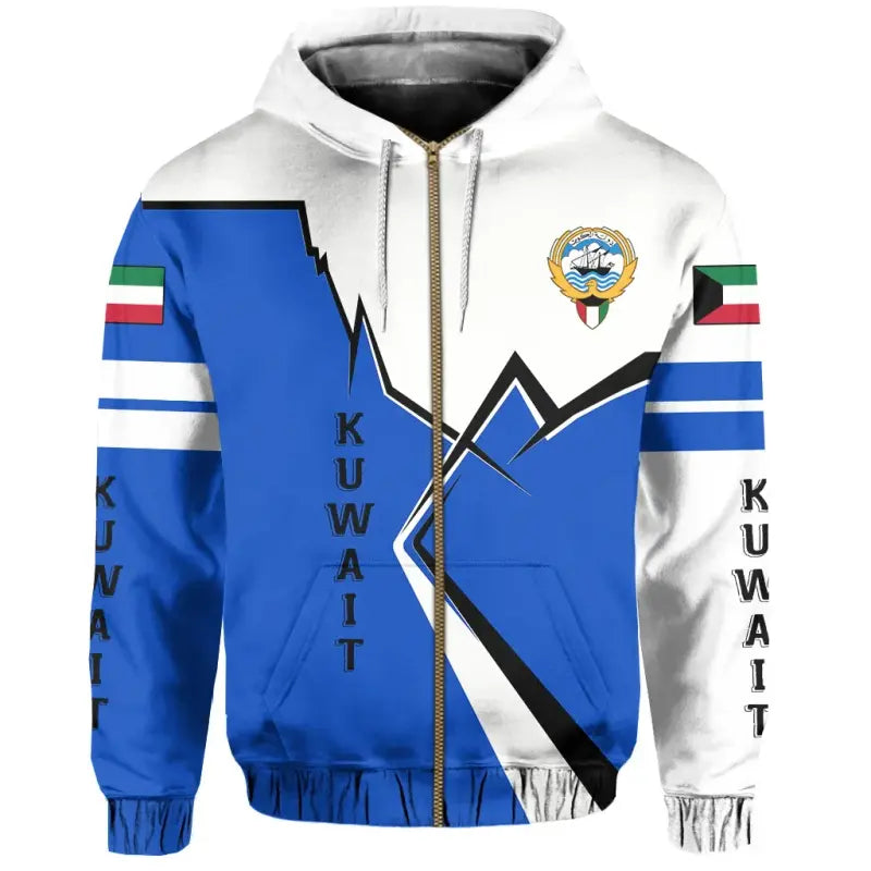 Kuwait Zip Hoodie Lightning RLT8 - Wonder Print Shop