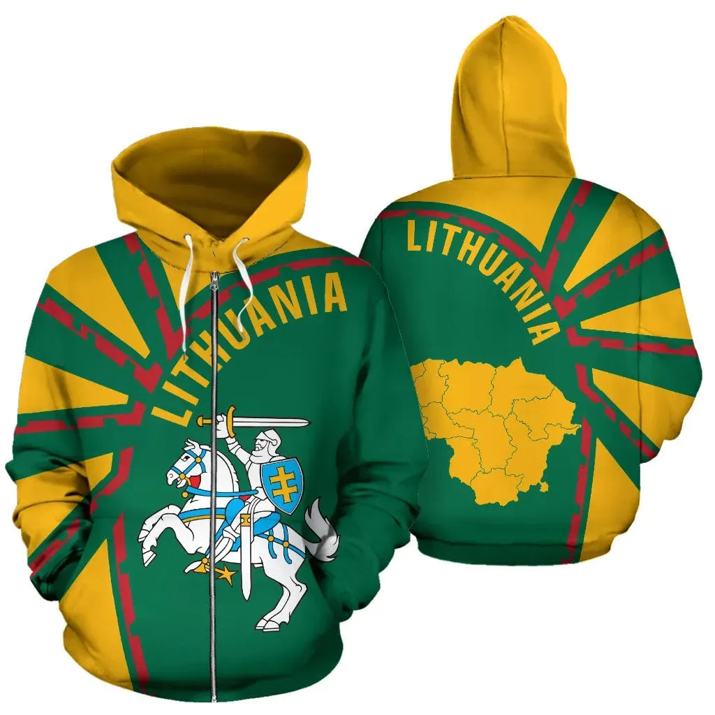 Lithuania Zip Up Hoodie Tornado 2 Style RLT6 - Wonder Print Shop