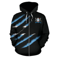 Botswana Inside Me All Over Zip Up Hoodie RLT6 - Wonder Print Shop