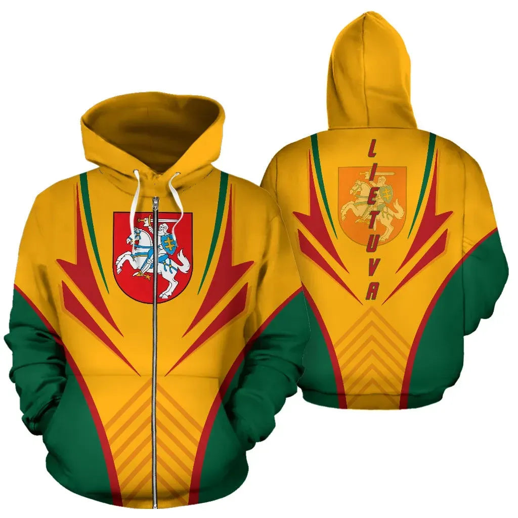 Lithuania Hoodie (Zip) Coat Of Arms RLT6 - Wonder Print Shop