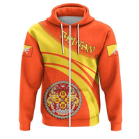 Bhutan Coat Of Arms Zip Hoodie Cricket Style RLT6 - Wonder Print Shop