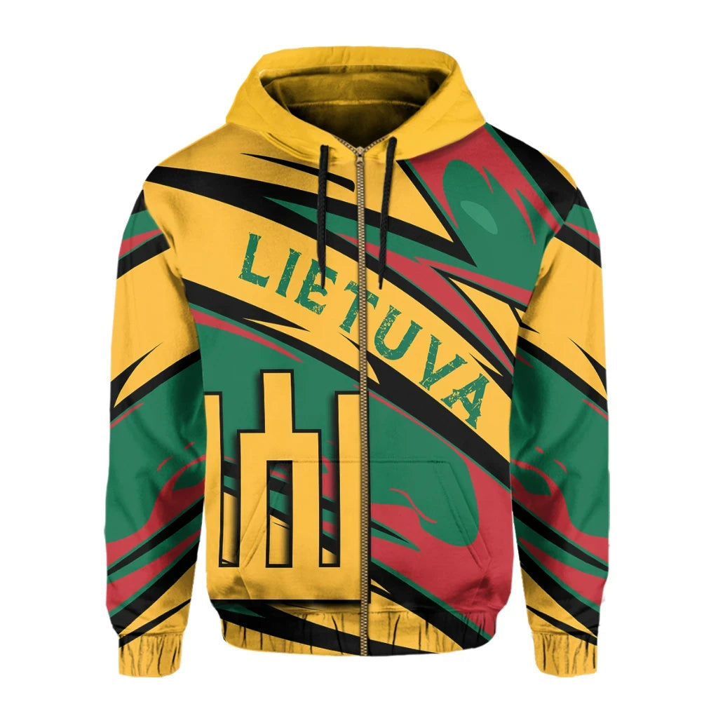 Lithuania Knight Forces Zip Hoodie Lode Style RLT6 - Wonder Print Shop