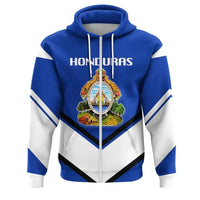 Honduras Coat Of Arms Zip Hoodie Lucian Style RLT8 - Wonder Print Shop