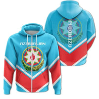 Azerbaijan Coat Of Arms Zip Hoodie Lucian Style RLT8 - Wonder Print Shop