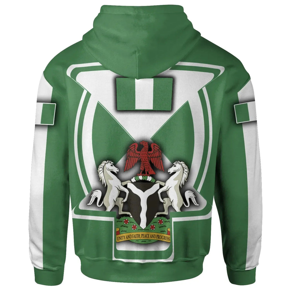 Nigeria Zip Up Hoodie Nigerian Flag and Coat Of Arms Boa Me Na Me Mmoa Wo RLT8 - Wonder Print Shop