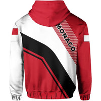 Monaco Flag Zip Up Hoodie Rambo Style RLT6 - Wonder Print Shop