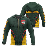 Lithuania Zipper Hoodie Robust Style RLT6 - Wonder Print Shop
