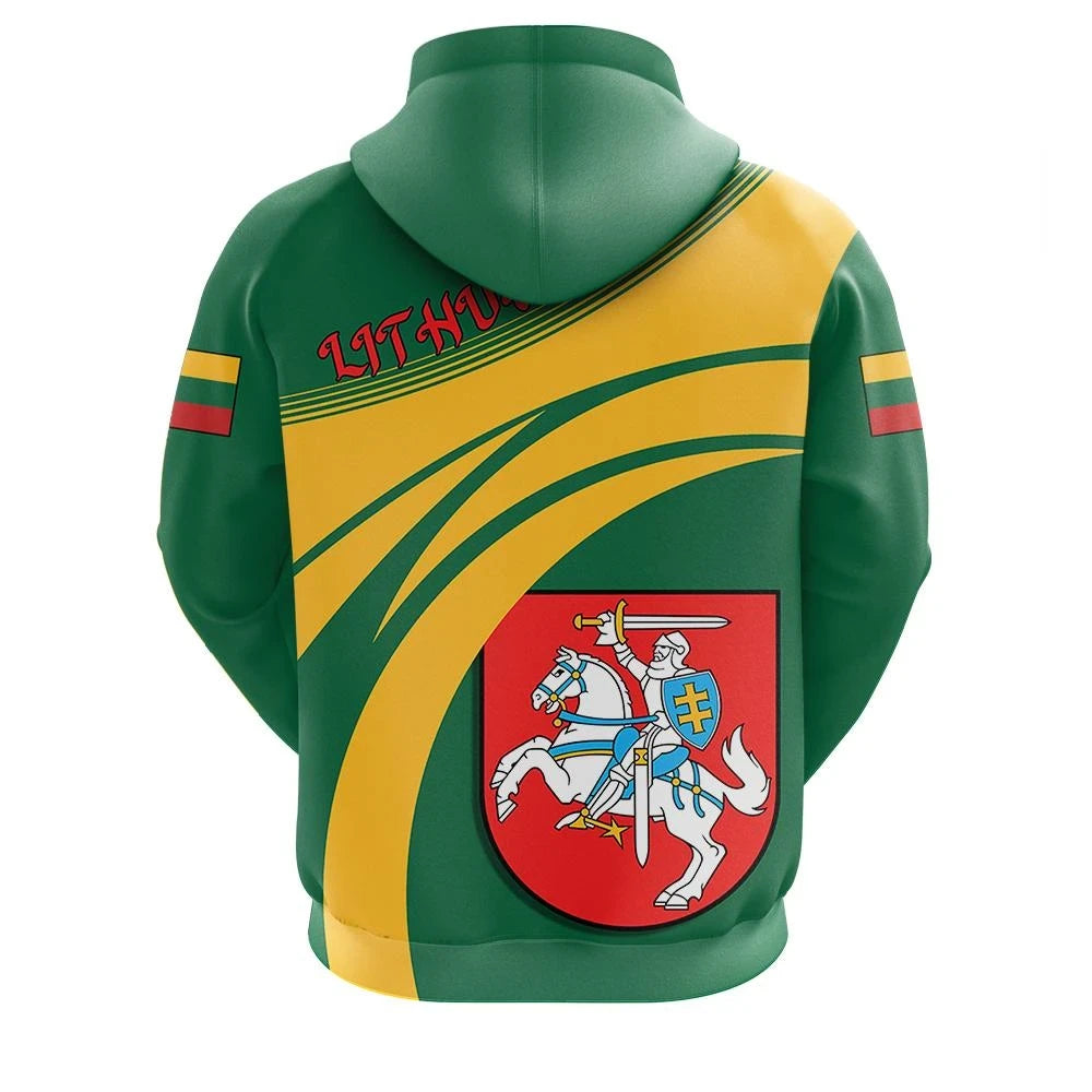 Lithuania Coat Of Arms Zip Hoodie Cricket Style RLT6 - Wonder Print Shop