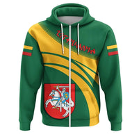 Lithuania Coat Of Arms Zip Hoodie Cricket Style RLT6 - Wonder Print Shop