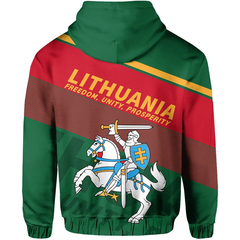 Lithuania Flag Motto Zipper Hoodie Limited Style RLT6 - Wonder Print Shop