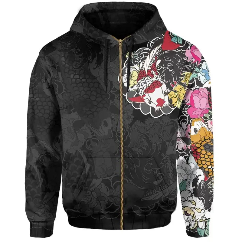 Best Koi Fish Tattoo Special Zip Hoodie RLT8 - Wonder Print Shop