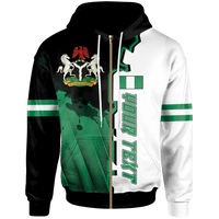 Nigeria Personalised Zip Up Hoodie Independence Day RLT8 - Wonder Print Shop