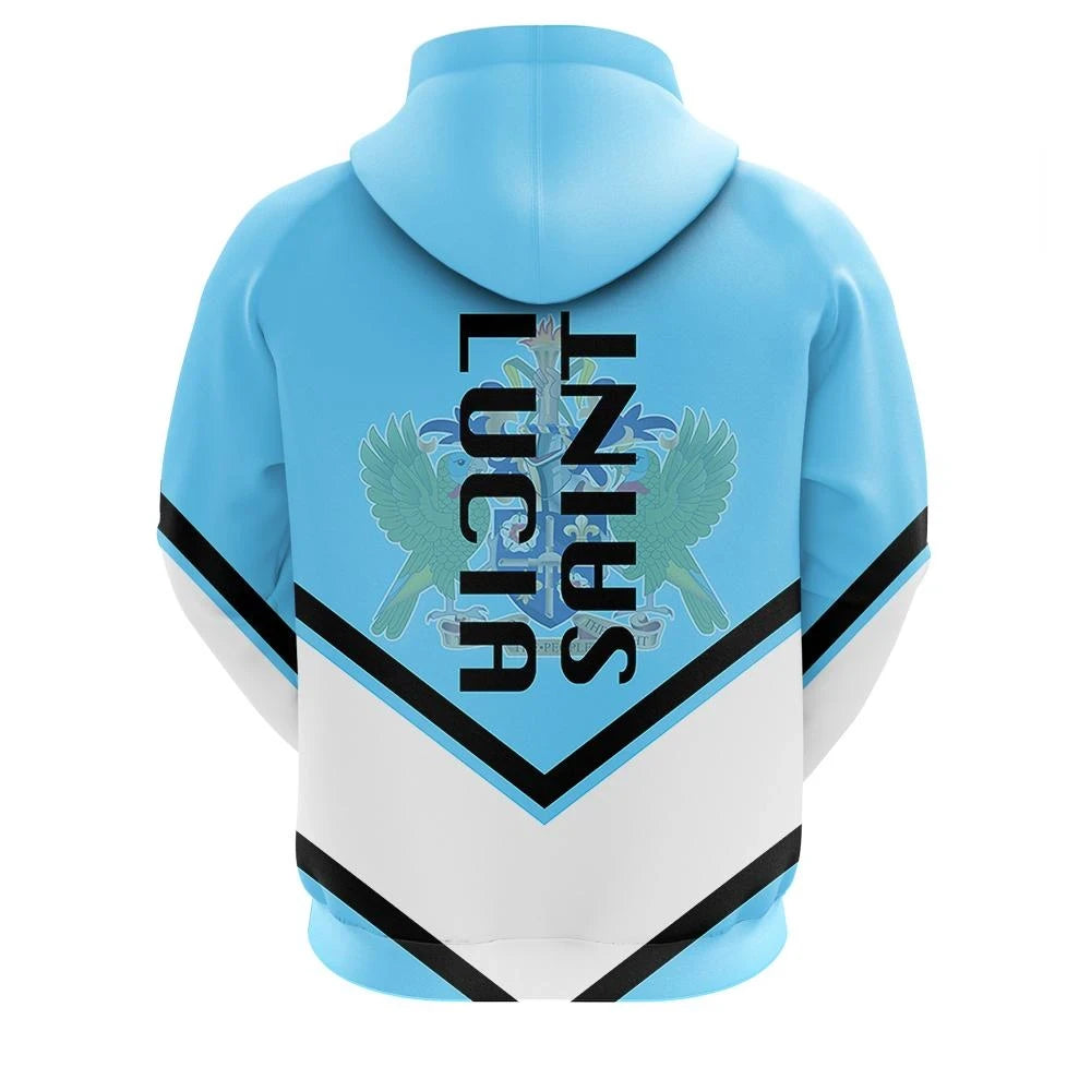 Saint Lucia Zip Hoodie Coat Of Arms Lucian Style RLT6 - Wonder Print Shop