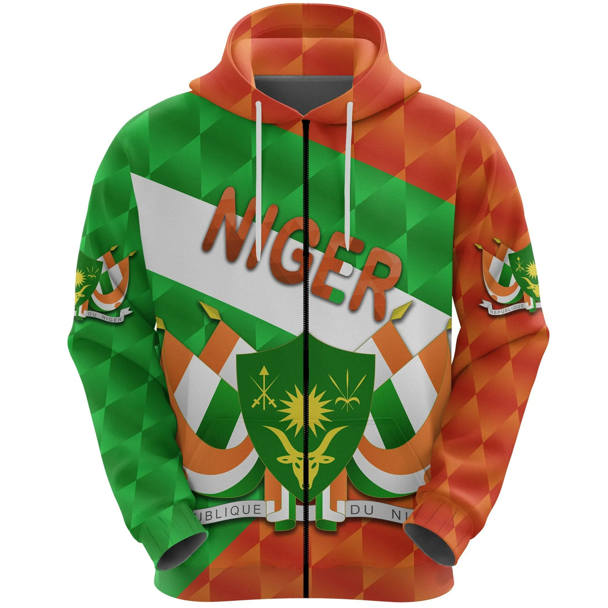 Niger Zip Hoodie Sporty Style RLT8 - Wonder Print Shop