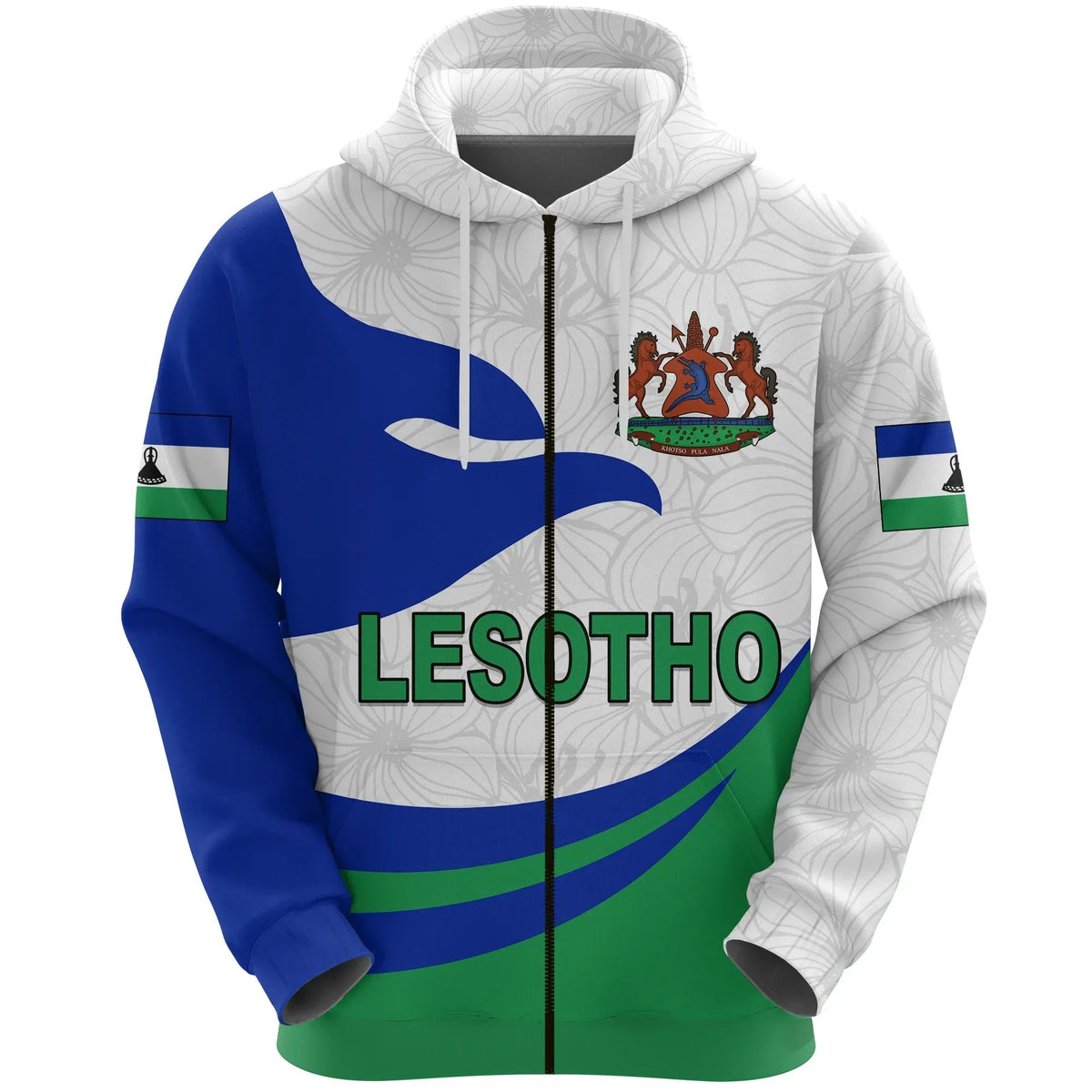 Lesotho Hoodie Zip Proud Version RLT6 - Wonder Print Shop