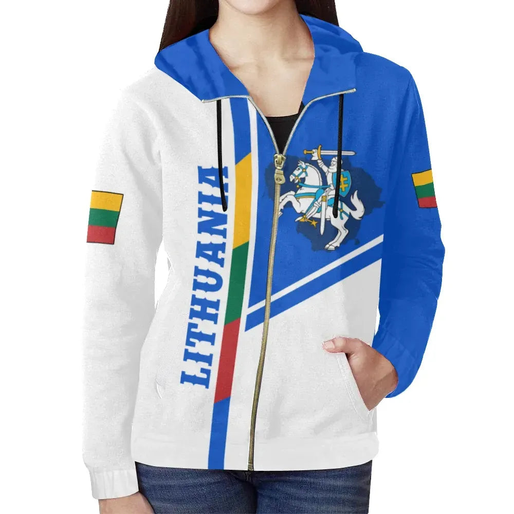 Lithuania Zip Hoodie Vytis Lietuva RLT6 - Wonder Print Shop