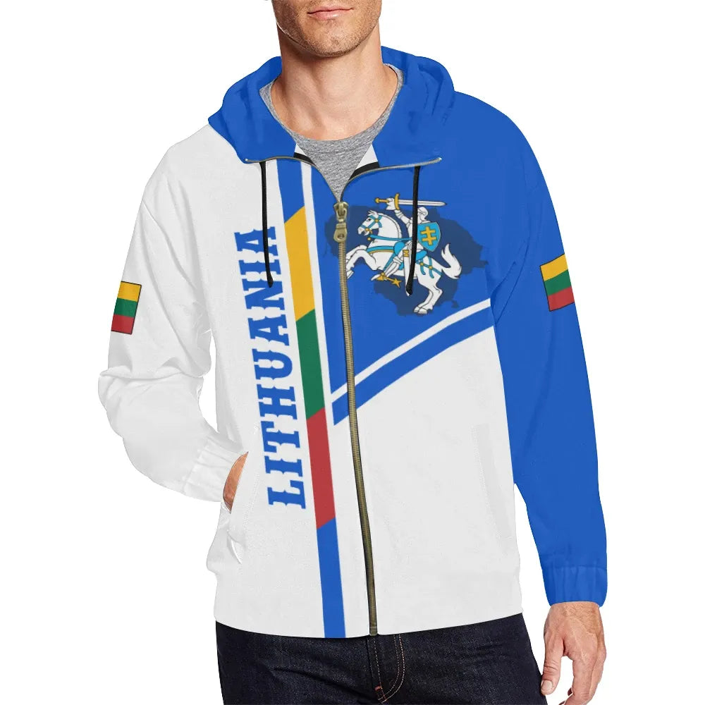 Lithuania Zip Hoodie Vytis Lietuva RLT6 - Wonder Print Shop