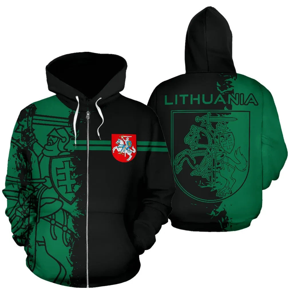Sport Lithuania Zip Up Hoodie Mystic Style 03 RLT6 - Wonder Print Shop
