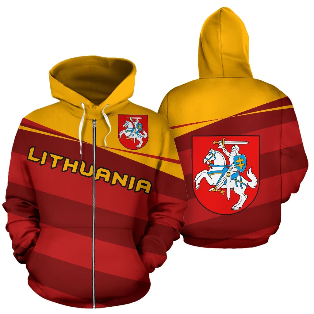 Lithuania Flag Zipper Hoodie Vivian Style 6 RLT6 - Wonder Print Shop