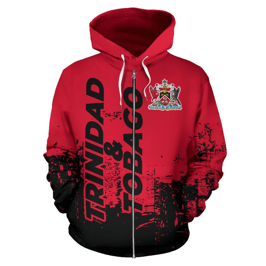 Trinidad and Tobago All Over Zip Up Hoodie Smudge Style RLT6 - Wonder Print Shop