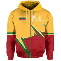 Lithuania Zip Hoodie Lietva In My Heartbeat RLT6 - Wonder Print Shop
