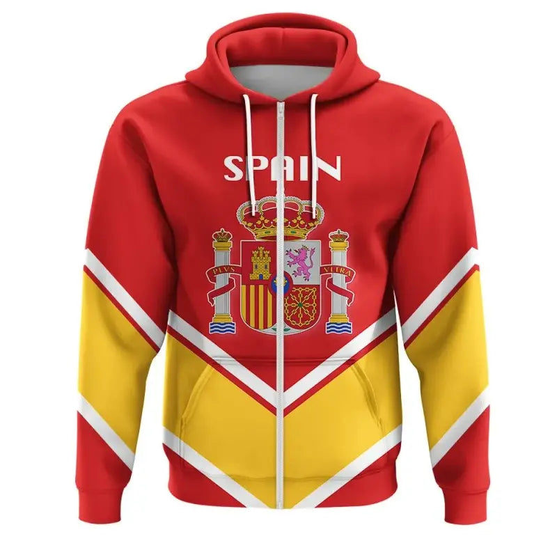 Spain Zip Hoodie Coat Of Arms Lucian Style RLT12 - Wonder Print Shop