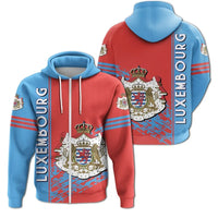 Luxembourg Coat Of Arms Zip Up Hoodie Quarter Style RLT6 - Wonder Print Shop