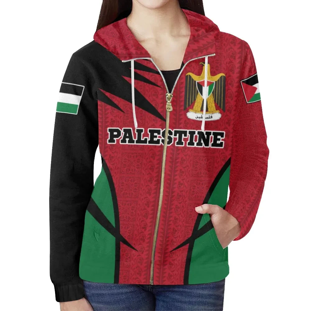 Palestine Hoodie Zip Active RLT13 - Wonder Print Shop