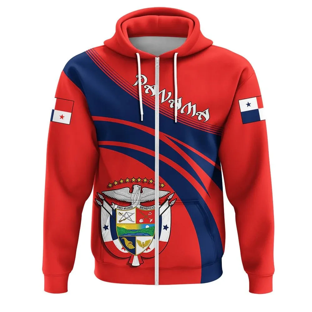 Panama Zip Hoodie Coat Of Arms Cricket Style RLT13 - Wonder Print Shop